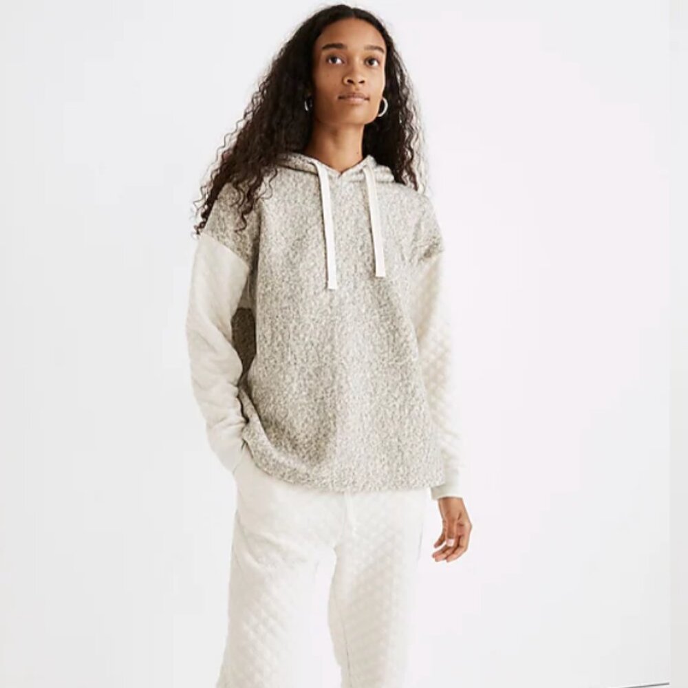 Madewell Quilted-Sleeve Hoodie Sweatshirt